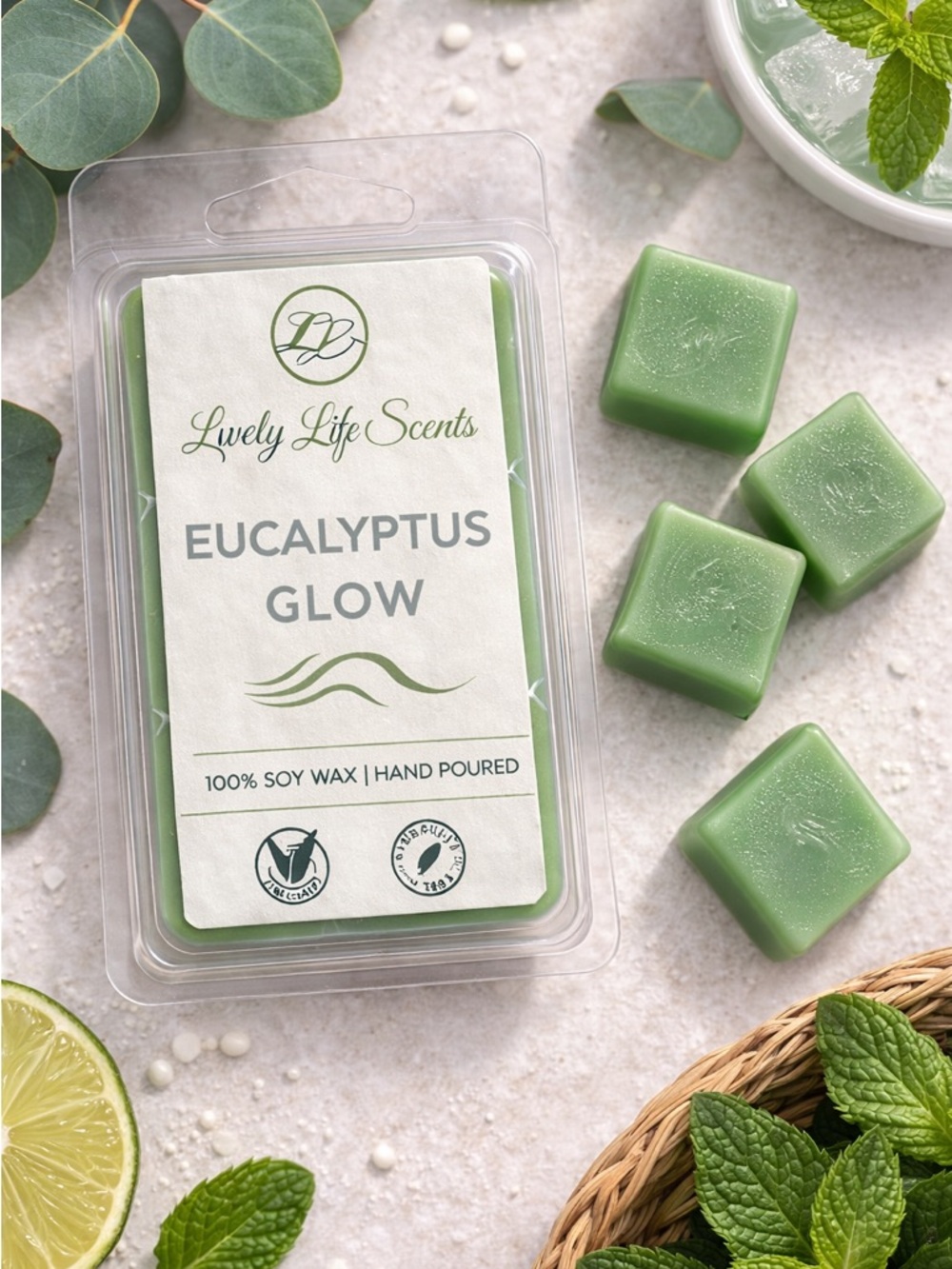 Eucalyptus Glow Premium Soy Wax Melts from Lovely Life Scents